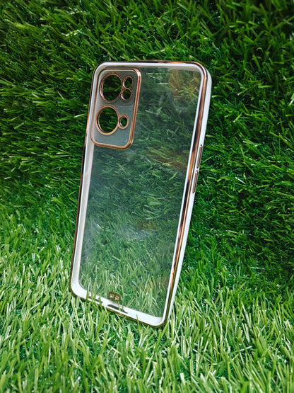 Oppo Reno 7 Pro 5G Premium Quality Transparent + Side Chrome Soft Silicon Back Cover Case