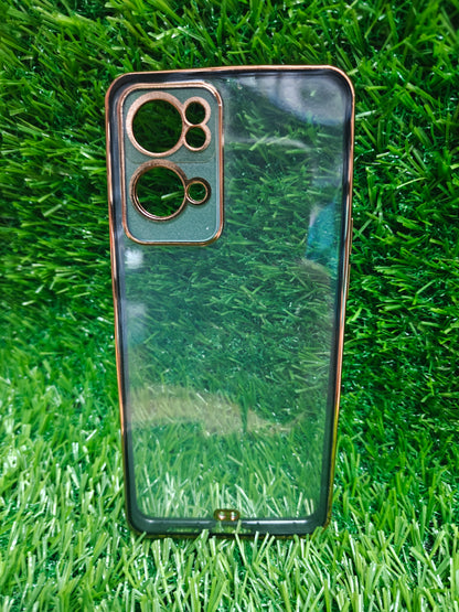 Oppo Reno 7 Pro 5G Premium Quality Transparent + Side Chrome Soft Silicon Back Cover Case