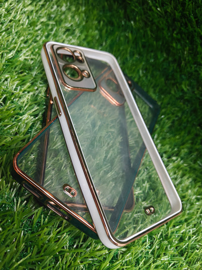 Oppo Reno 7 Pro 5G Premium Quality Transparent + Side Chrome Soft Silicon Back Cover Case