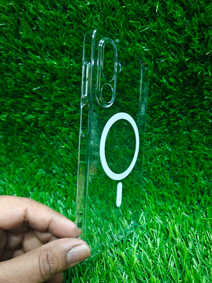 Samsung Galaxy M36 / F36 5G Anti Yellow Premium Magsafe Crystal Clear Hard Plastic Back Cover Case