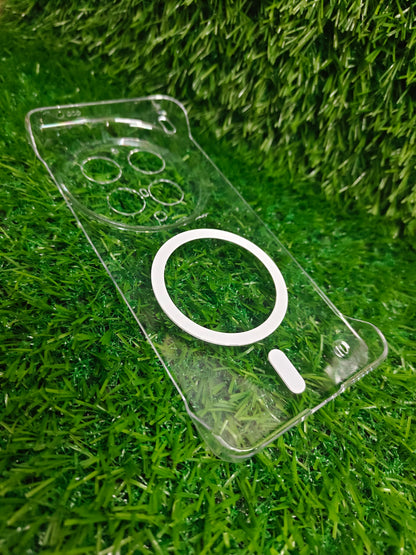 Vivo X300 Ultra 5G Side Frameless Anti Yellow Premium Magsafe Crystal Clear Hard Plastic Back Cover Case