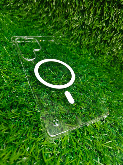Samsung Galaxy S25 Ultra 5G Side Frameless Anti Yellow Premium Magsafe Crystal Clear Hard Plastic Back Cover Case
