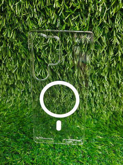 Samsung Galaxy S25 Ultra 5G Side Frameless Anti Yellow Premium Magsafe Crystal Clear Hard Plastic Back Cover Case