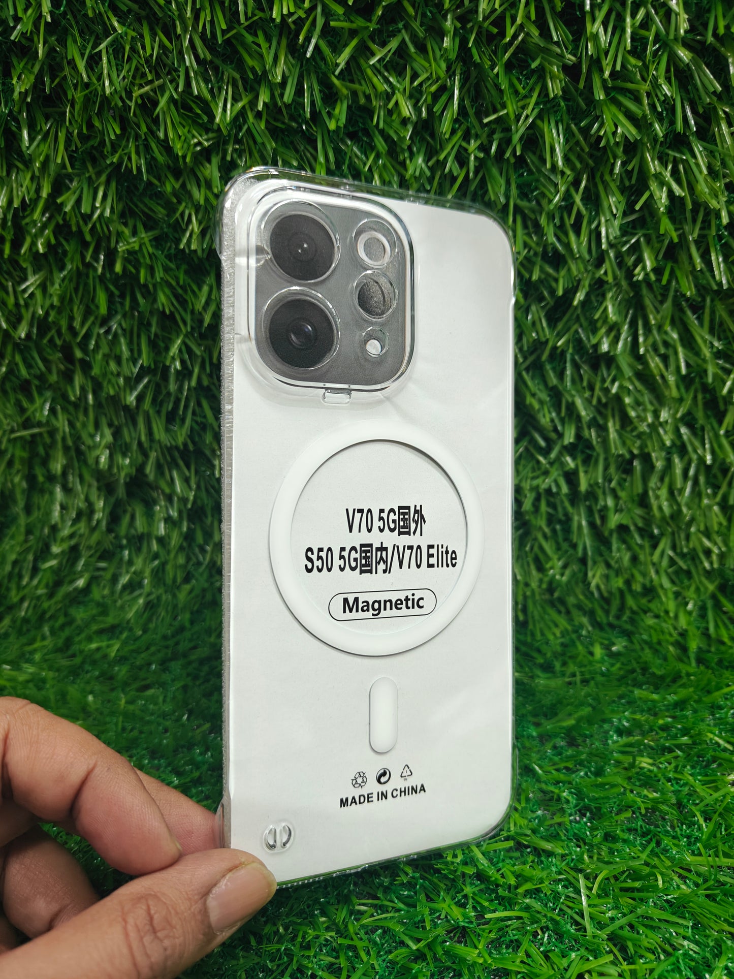 Vivo V70 / V70 Elite 5G Side Frameless Anti Yellow Premium Magsafe Crystal Clear Hard Plastic Back Cover Case