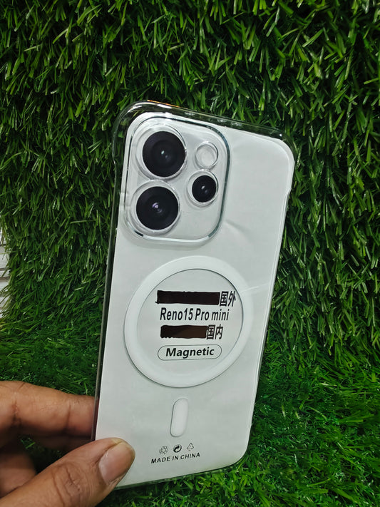 Oppo Reno 15 Pro Mini / Reno15 Pro Mini 5G Side Frameless Anti Yellow Premium Magsafe Crystal Clear Hard Plastic Back Cover Case
