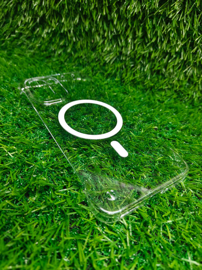 OnePlus 15R 5G Side Frameless Anti Yellow Premium Magsafe Crystal Clear Hard Plastic Back Cover Case