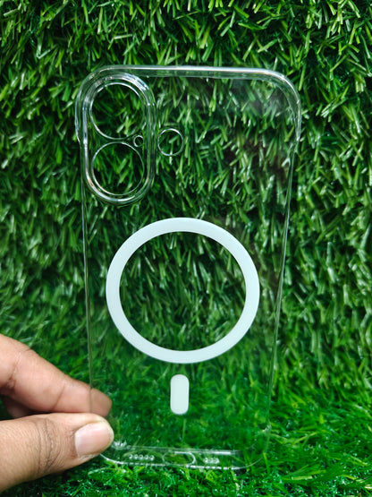 Apple iPhone 17 Side Frameless Anti Yellow Premium Magsafe Crystal Clear Hard Plastic Back Cover Case