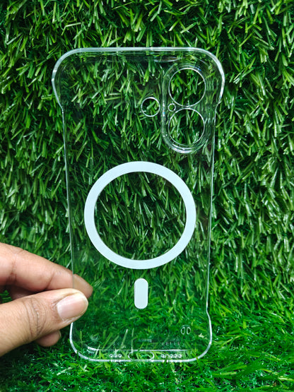 Apple iPhone 17 Side Frameless Anti Yellow Premium Magsafe Crystal Clear Hard Plastic Back Cover Case