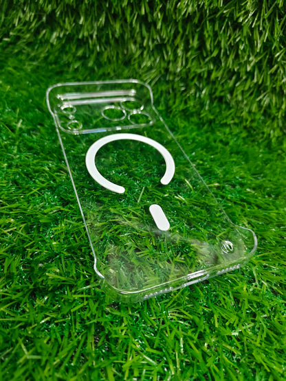 Apple iPhone 17 Pro Max Side Frameless Anti Yellow Premium Magsafe Crystal Clear Hard Plastic Back Cover Case