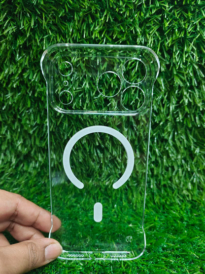 Apple iPhone 17 Pro Max Side Frameless Anti Yellow Premium Magsafe Crystal Clear Hard Plastic Back Cover Case