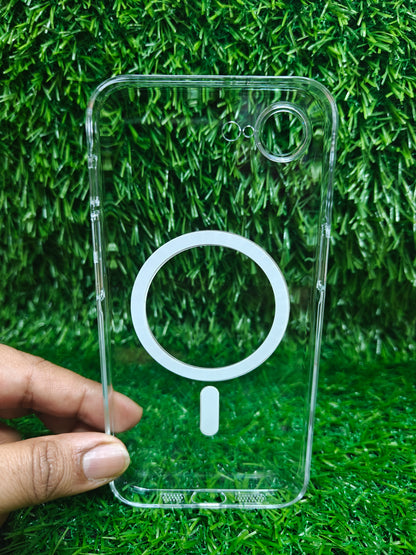 Apple iPhone 16E / iPhone 17E Anti Yellow Premium Quality Magsafe Crystal Clear Hard Plastic Back Cover Case