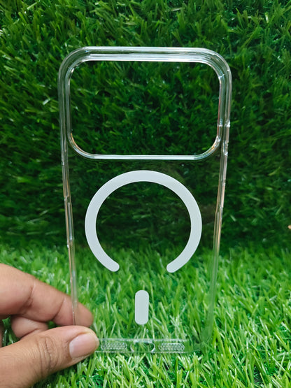 Apple iPhone 17 Pro Anti Yellow Premium Quality Magsafe Crystal Clear Hard Plastic Back Cover Case