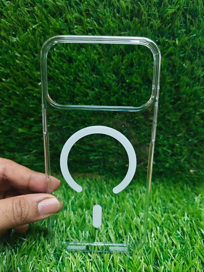 Apple iPhone 17 Pro Max Anti Yellow Premium Quality Magsafe Crystal Clear Hard Plastic Back Cover Case