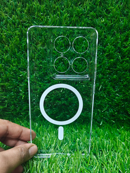 Motorola Signature 5G Anti Yellow Premium Magsafe Crystal Clear Hard Plastic Back Cover Case