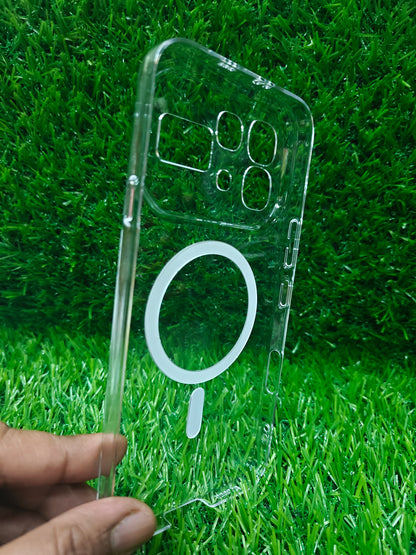 Infinix Note 60 Pro 5G / Infinix Note 60 5G Anti Yellow Premium Magsafe Crystal Clear Hard Plastic Back Cover Case