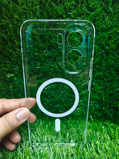 Vivo T5 Pro 5G Anti Yellow Premium Magsafe Crystal Clear Hard Plastic Back Cover Case