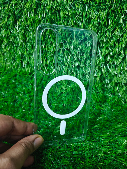 Samsung Galaxy S24 5G & S25 5G Anti Yellow Premium Quality Magsafe Crystal Clear Hard Plastic Back Cover Case