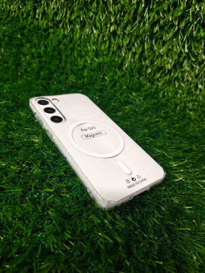 Samsung Galaxy S23 5G Anti Yellow Premium Quality Magsafe Crystal Clear Hard Plastic Back Cover Case