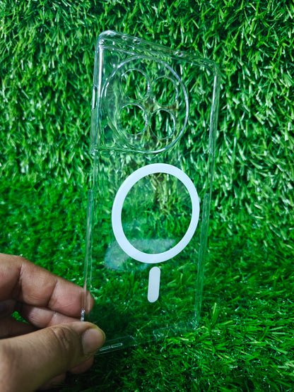 OnePlus 11R 5G Anti Yellow Premium Quality Magsafe Crystal Clear Hard Plastic Back Cover Case