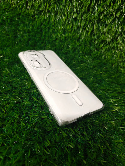 Oppo Reno 11 Pro 5G Anti Yellow Premium Quality Magsafe Crystal Clear Hard Plastic Back Cover Case