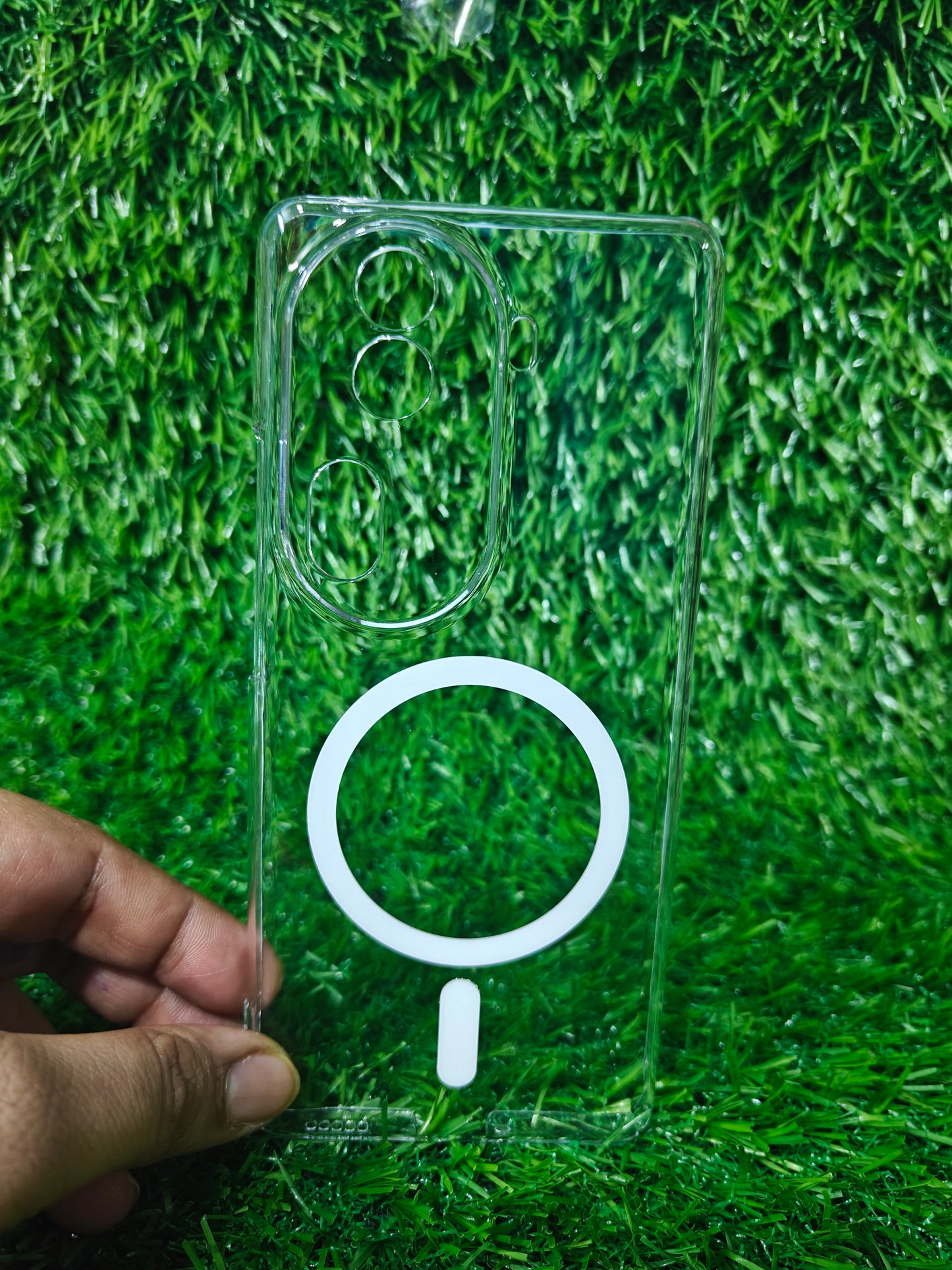 Oppo Reno 11 Pro 5G Anti Yellow Premium Quality Magsafe Crystal Clear Hard Plastic Back Cover Case