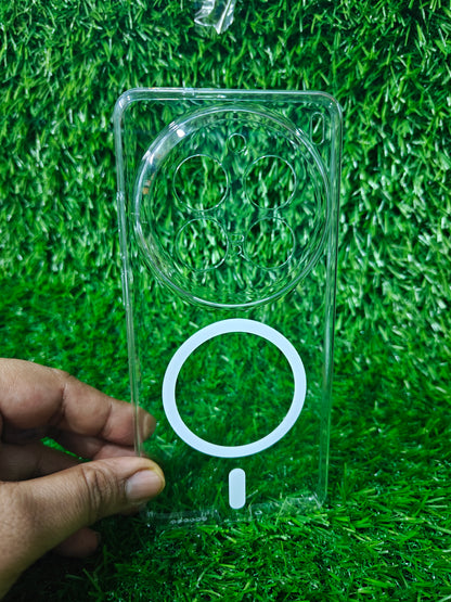 Vivo X200 Pro 5G Anti Yellow Premium Quality Magsafe Crystal Clear Hard Plastic Back Cover Case