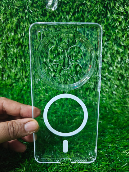 Vivo X200 Pro 5G Anti Yellow Premium Quality Magsafe Crystal Clear Hard Plastic Back Cover Case