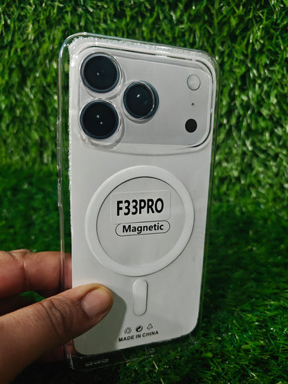 Oppo F33 Pro 5G Anti Yellow Premium Magsafe Crystal Clear Hard Plastic Back Cover Case