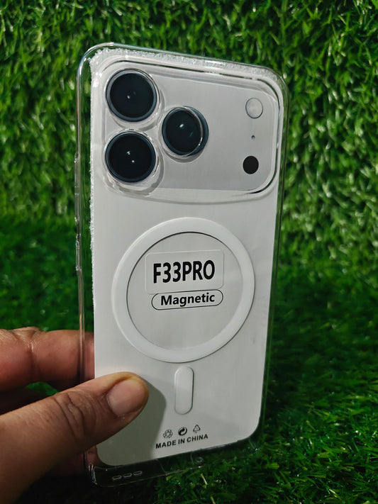 Oppo F33 Pro 5G Anti Yellow Premium Magsafe Crystal Clear Hard Plastic Back Cover Case