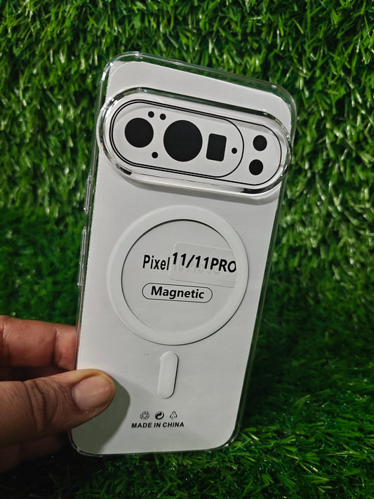Google Pixel 11 / Pixel 11 Pro 5G Anti Yellow Premium Quality Magsafe Crystal Clear Hard Plastic Back Cover Case