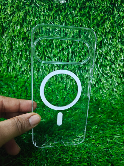 Google Pixel 11 / Pixel 11 Pro 5G Anti Yellow Premium Quality Magsafe Crystal Clear Hard Plastic Back Cover Case