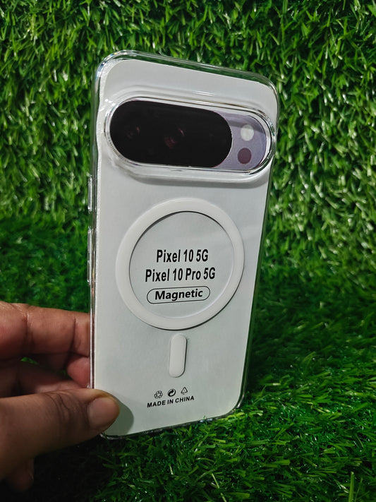 Google Pixel 10 / Pixel 10 Pro 5G Anti Yellow Premium Quality Magsafe Crystal Clear Hard Plastic Back Cover Case