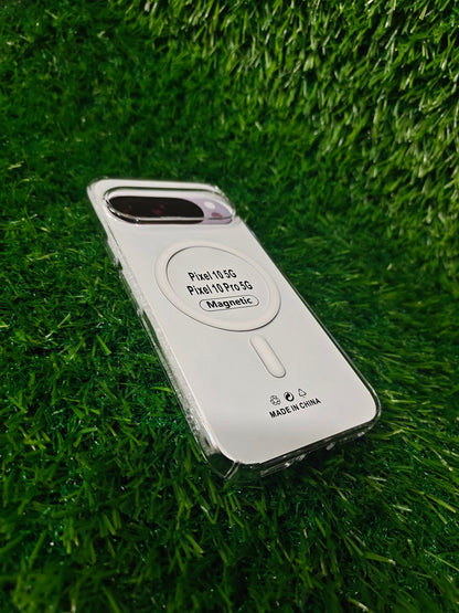 Google Pixel 10 / Pixel 10 Pro 5G Anti Yellow Premium Quality Magsafe Crystal Clear Hard Plastic Back Cover Case