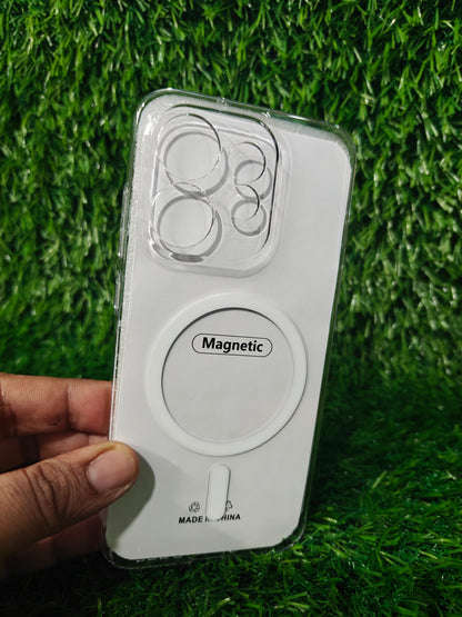 Oppo Reno 16 5G / Oppo Reno16 5G Anti Yellow Premium Quality Magsafe Crystal Clear Hard Plastic Back Cover Case