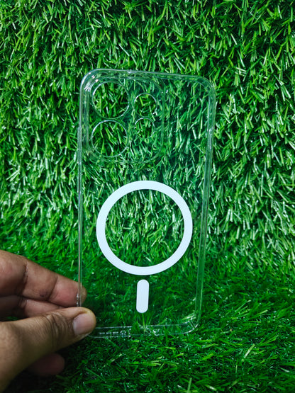 Oppo Reno 16 5G / Oppo Reno16 5G Anti Yellow Premium Quality Magsafe Crystal Clear Hard Plastic Back Cover Case