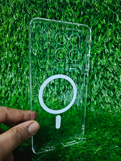 Motorola Moto G37 5G Anti Yellow Premium Quality Magsafe Crystal Clear Hard Plastic Back Cover Case