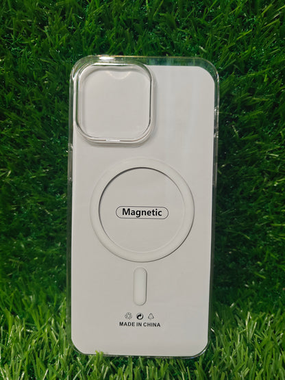 Apple iPhone 15 Pro Max Anti Yellow Premium Quality Magsafe Crystal Clear Hard Plastic Back Cover Case