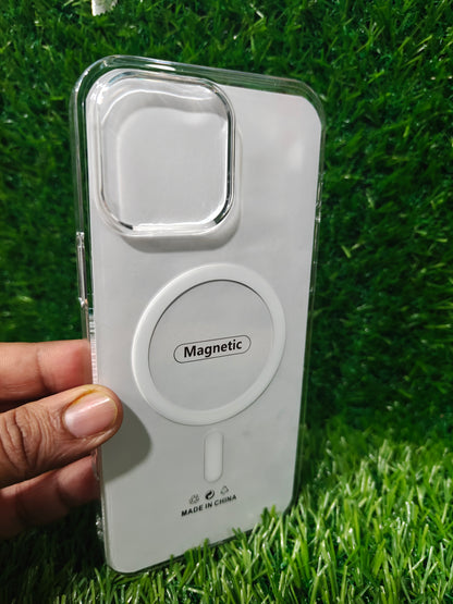 Apple iPhone 16 Pro Max Anti Yellow Premium Quality Magsafe Crystal Clear Hard Plastic Back Cover Case