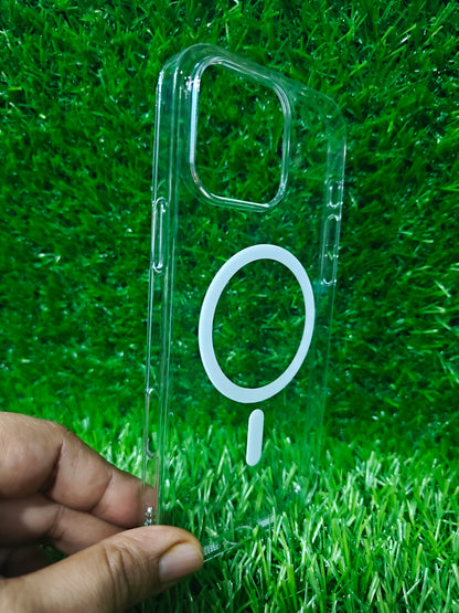 Apple iPhone 16 Pro Max Anti Yellow Premium Quality Magsafe Crystal Clear Hard Plastic Back Cover Case
