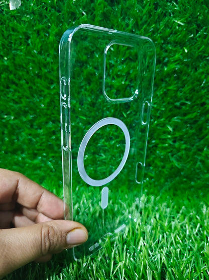 Apple iPhone 16 Pro Max Anti Yellow Premium Quality Magsafe Crystal Clear Hard Plastic Back Cover Case