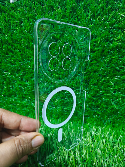 Realme 13 Pro / Realme 13 Pro Plus 5G Anti Yellow Premium Quality Magsafe Crystal Clear Hard Plastic Back Cover Case