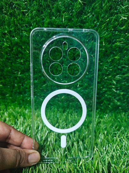 Realme 12 Plus 5G Anti Yellow Premium Quality Magsafe Crystal Clear Hard Plastic Back Cover Case
