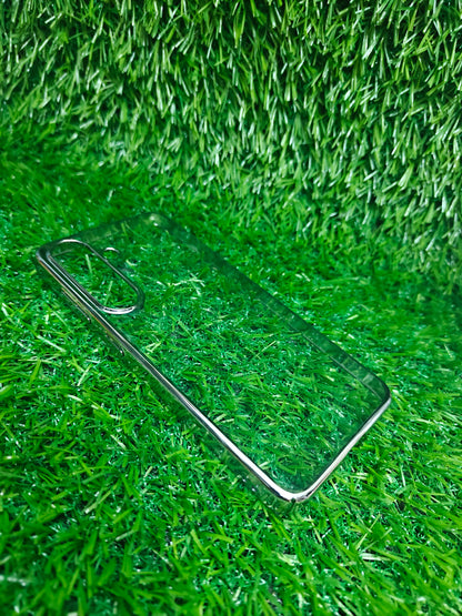 Anti Yellow With Side Chrome Samsung Galaxy S25 5G Premium Quality Hard Plastic Transparent Back Cover Case