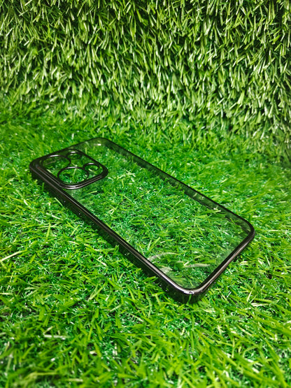 Anti Yellow With Side Chrome Oppo Reno 13 / Reno13 5G Premium Quality Hard Plastic Transparent Back Cover Case