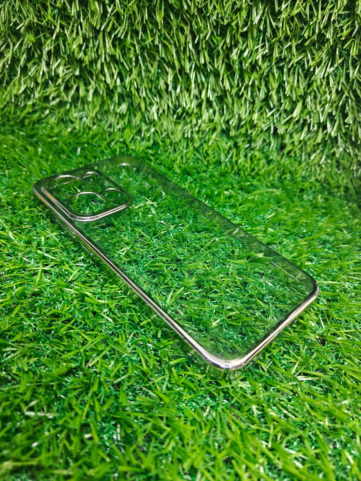 Anti Yellow With Side Chrome Oppo Reno 13 / Reno13 5G Premium Quality Hard Plastic Transparent Back Cover Case