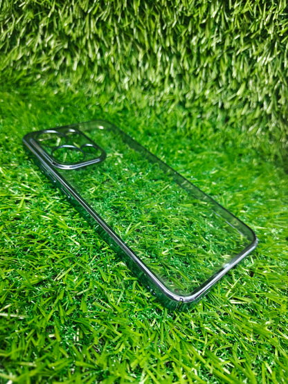 Anti Yellow With Side Chrome Oppo Reno 13 / Reno13 5G Premium Quality Hard Plastic Transparent Back Cover Case