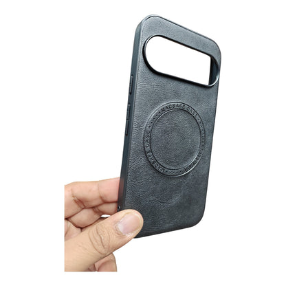 Google Pixel 10 / Pixel 10 Pro 5G Magsafe Premium Quality Leather ( Side Soft, Back Hard ) Back Cover Case
