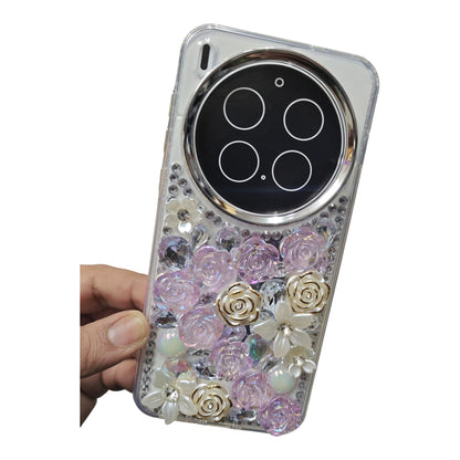 Vivo X300 Pro 5G Girlish 3D Stone & Flower Back Cover Case