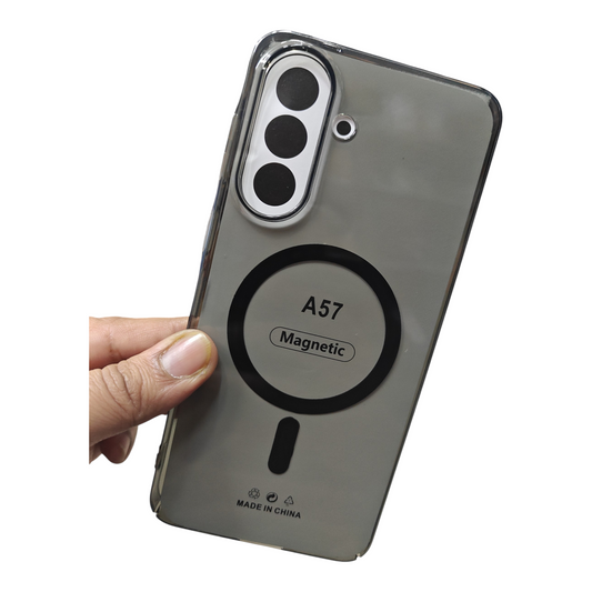 Samsung Galaxy A57 5G Anti Yellow Premium Quality Magsafe Crystal Clear Hard Plastic Back Cover Case - Royal Star