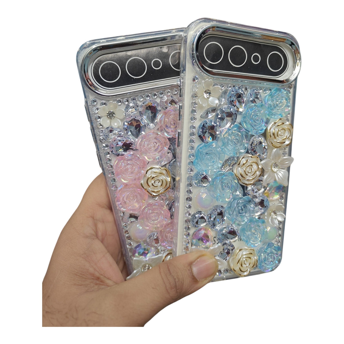 Vivo X300FE 5G / X300 FE 5G Girlish 3D Stone & Flower Back Cover Case